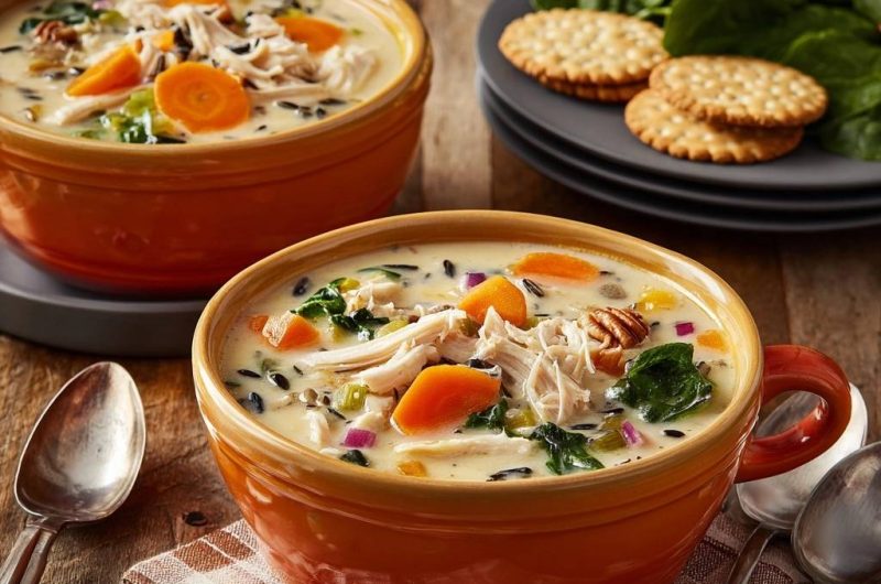 Cremige Hühner-Wildreissuppe