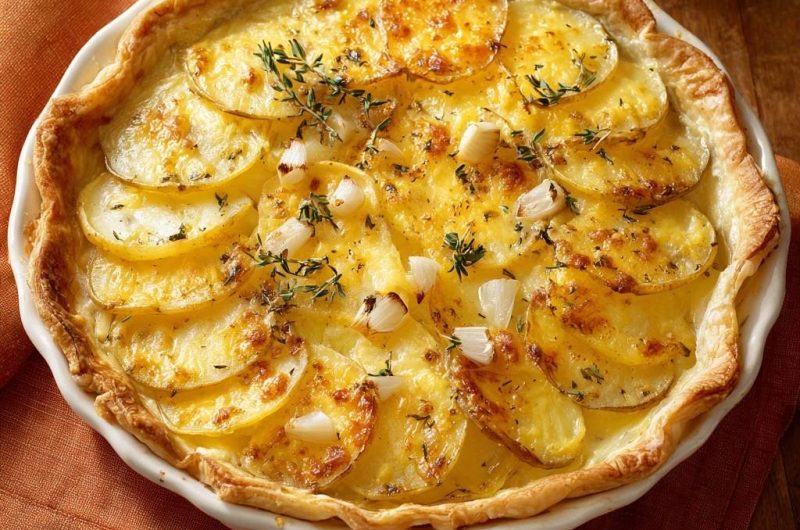 Cremige Kartoffel-Thymian-Tarte (Knuspriger Teigboden garantiert!)