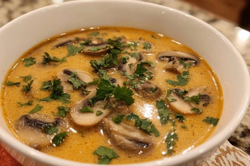 Cremige Pilz-Kokossuppe