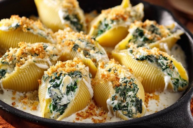 Cremige Spinat-Ricotta-Conchiglie (Keine wässrige Füllung mehr)
