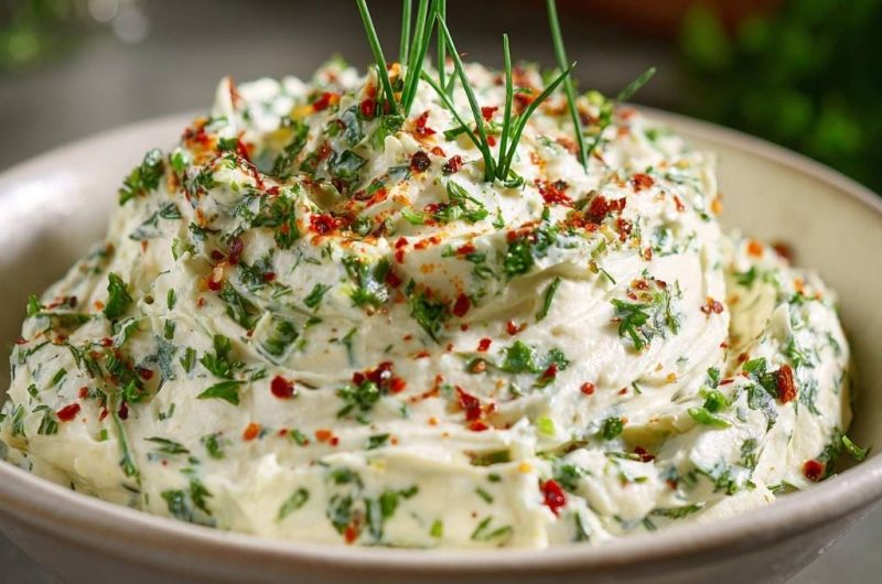 Cremiger Kräuter-Paprika-Dip (Nie wieder klumpiger Frischkäse!)