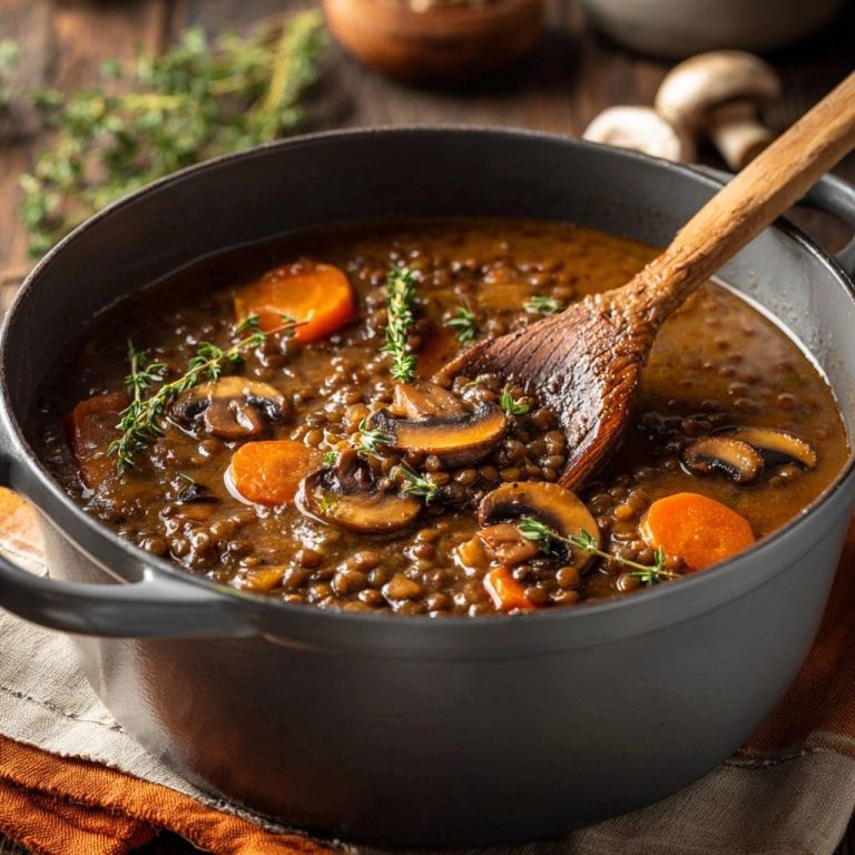 Cremiger Linseneintopf mit Pilzen & Karotten