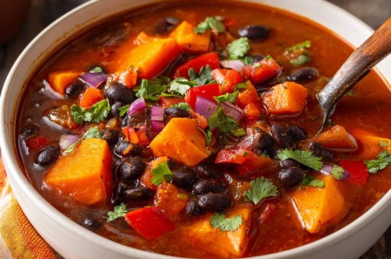 Cremiges Kürbis-Schwarze-Bohnen-Chili