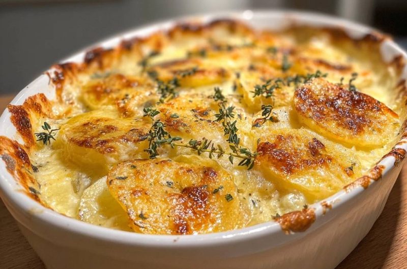 Cremiges Thymian-Kartoffelgratin