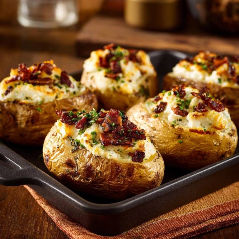 Gefüllte Ofenkartoffeln mit Räuchertofu, Käse und Kräutern