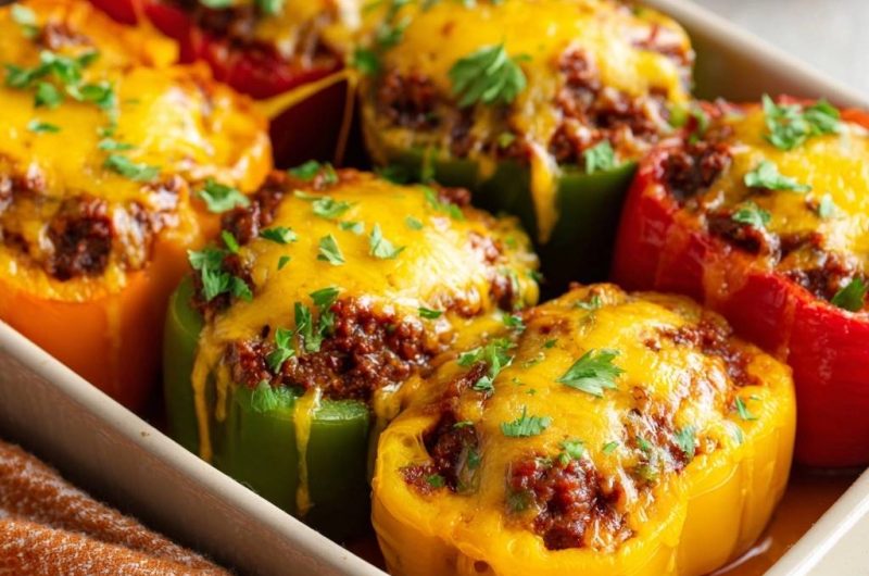 Gefüllte Paprika mit saftiger Hackfüllung