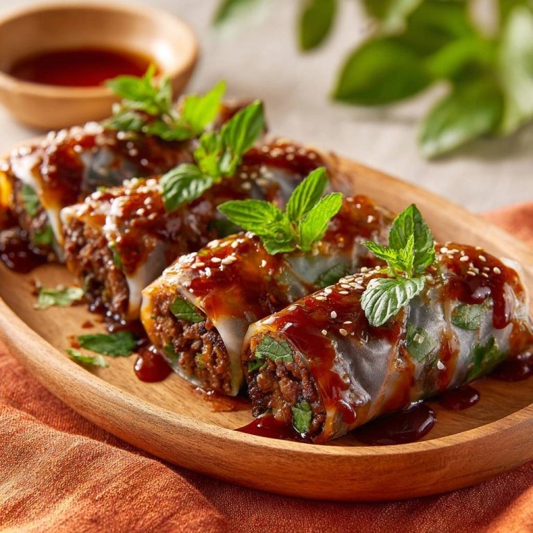 Glasierte Hackfleisch-Frühlingsrollen (Nie wieder matschige Rollen)