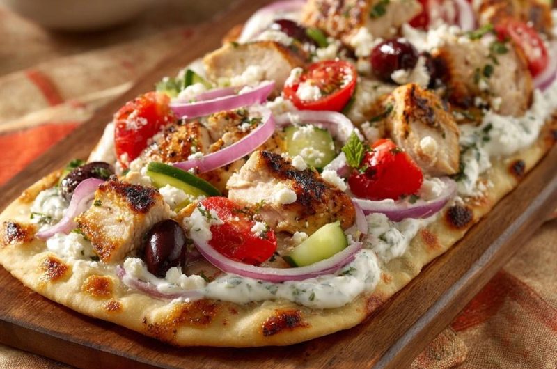 Griechischer Hähnchen-Flatbread