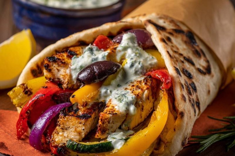 Griechischer Hähnchen-Gyros-Wrap