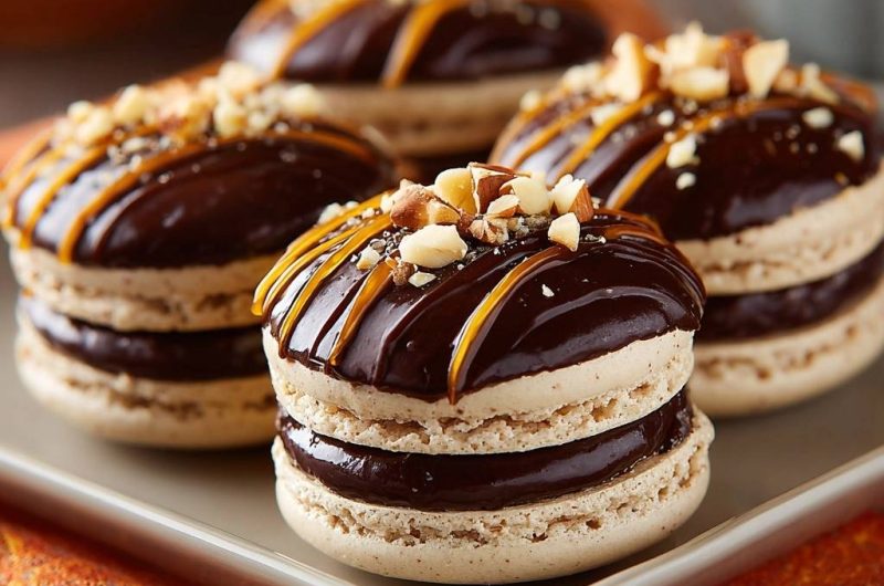 Haselnuss-Schoko-Karamell-Macarons