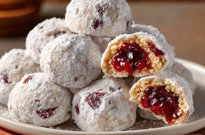 Himbeer-Schneebällchen (Nie wieder auslaufende Marmelade!)