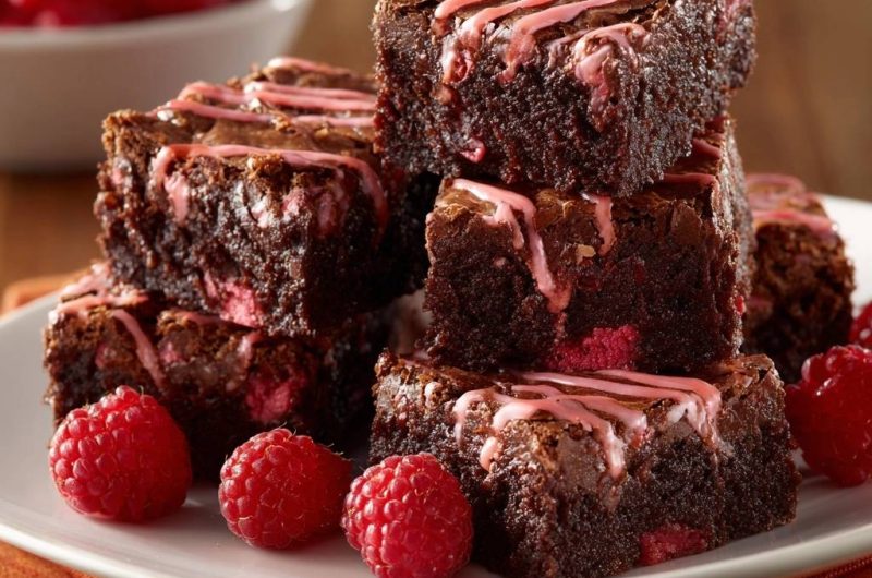 Himbeer-Schokoladen-Brownies (Nie wieder matschige Himbeeren!)