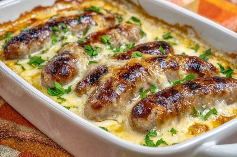 Käseüberbackener Wurst-Auflauf