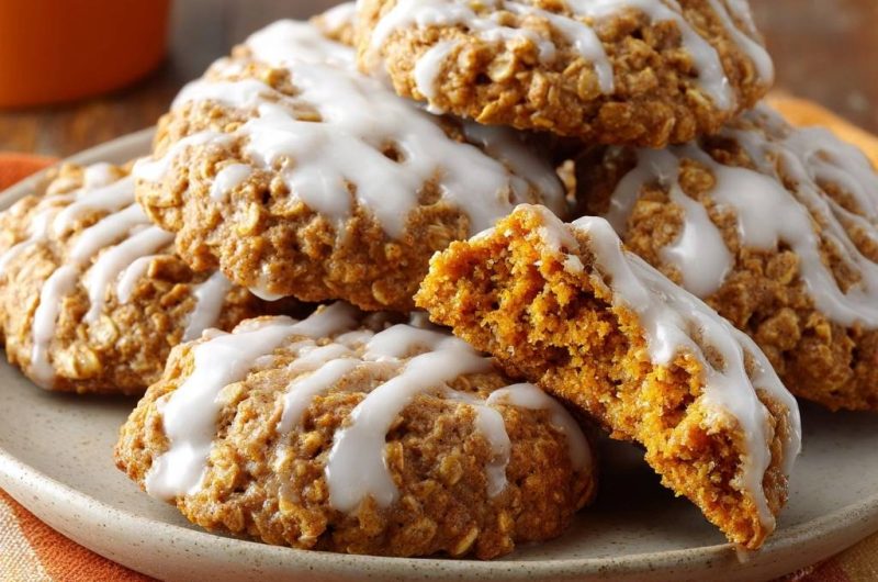 Kürbis-Haferkekse mit Zuckerguss (Nie wieder flache Kekse!)