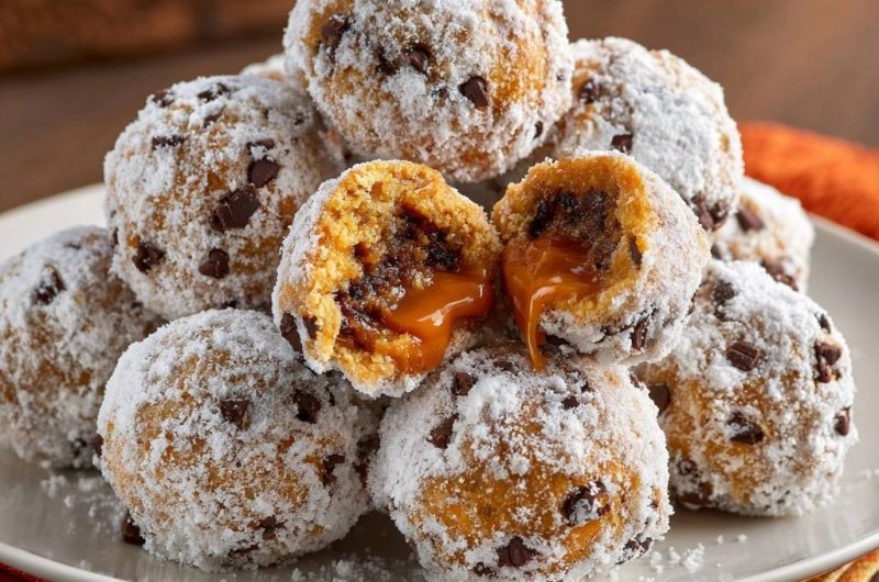 Karamell-Schoko-Donut-Bällchen (Nie wieder auslaufende Karamellfüllung!)