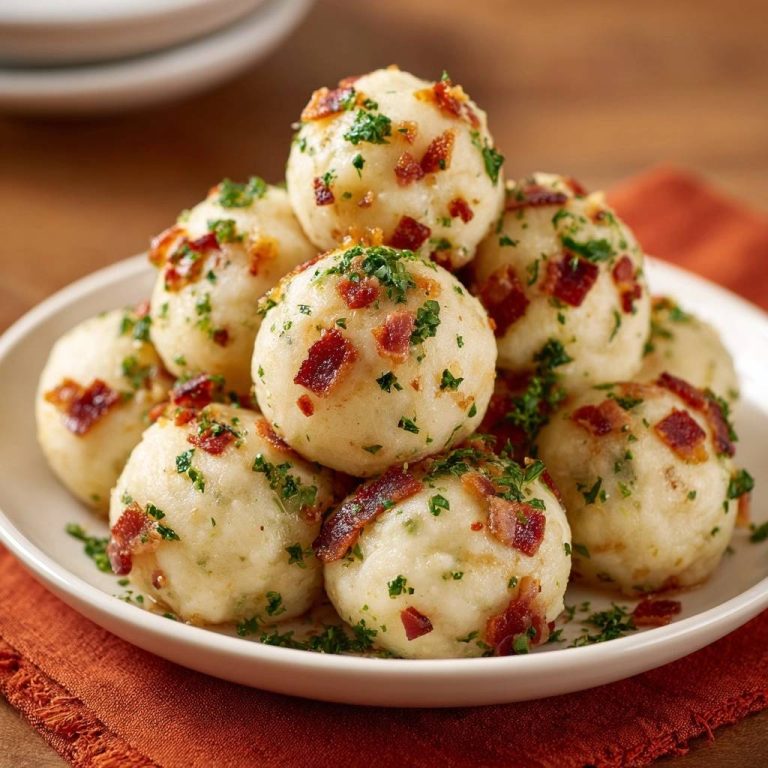 Kartoffelklöße mit Speck und Petersilie – Rezept