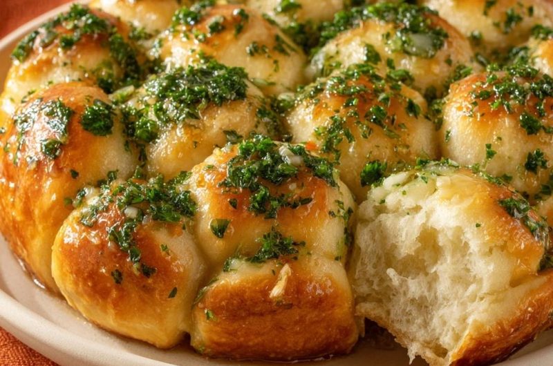 Knoblauch-Petersilie Pull-Apart Brötchen (Garantiert jedes Mal fluffig)