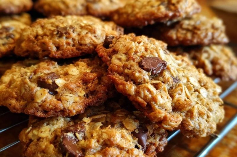 Knusprig-chewige Hafer-Schoko-Cookies