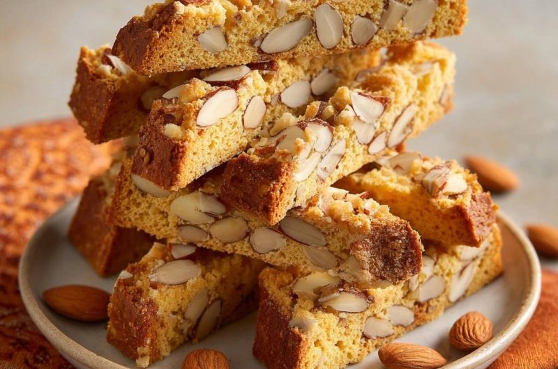 Knusprige Cantuccini mit Mandeln (Nie wieder bröckelnde Ränder beim Schneiden!)