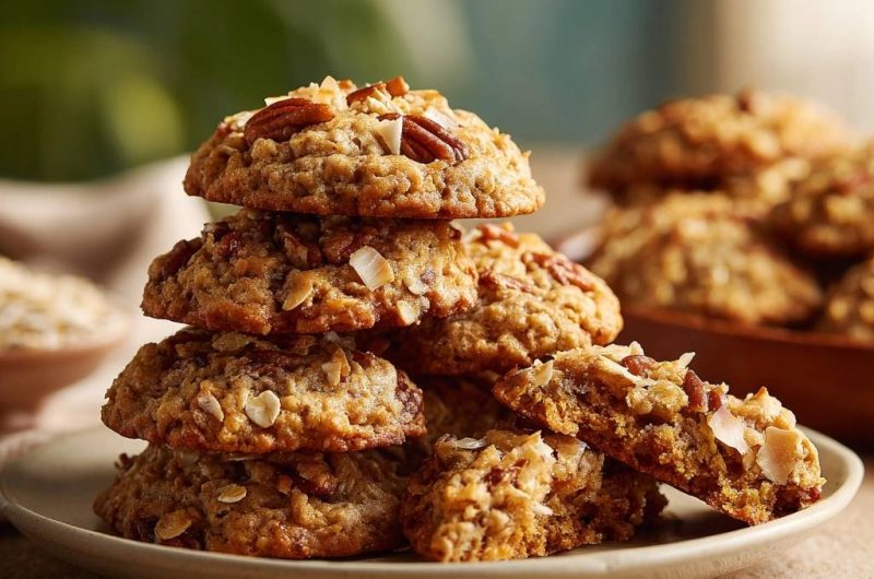 Knusprige Hafer-Pekan-Kokos-Cookies