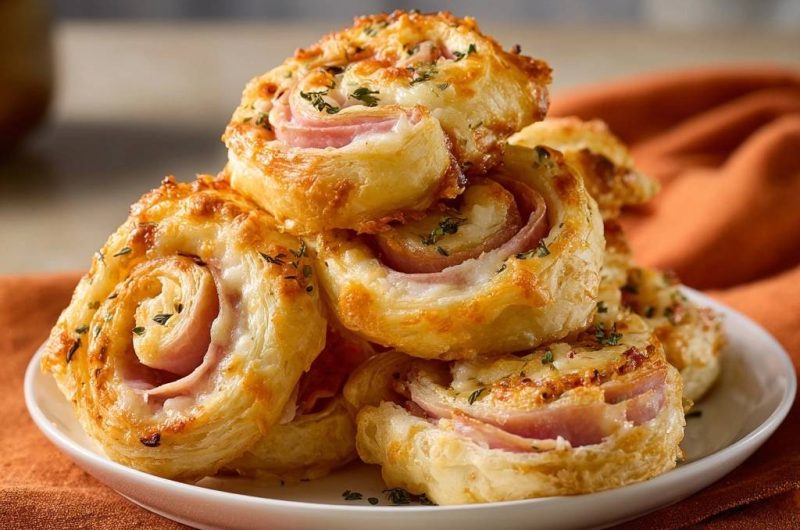 Knusprige Schinken-Käse-Spiralen (Perfektes Aufgehen garantiert)