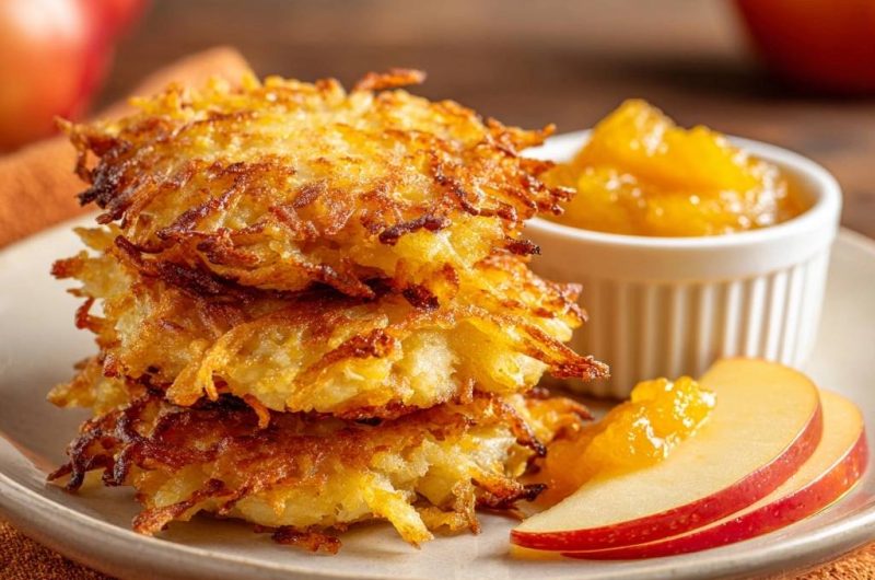 Knusprige Reibekuchen mit Apfelmus