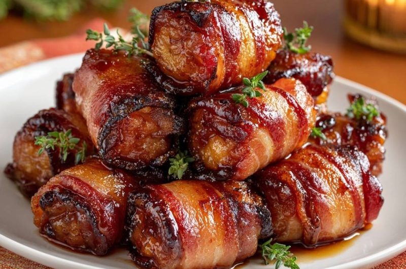 Knusprige Speck-gewickelte Datteln