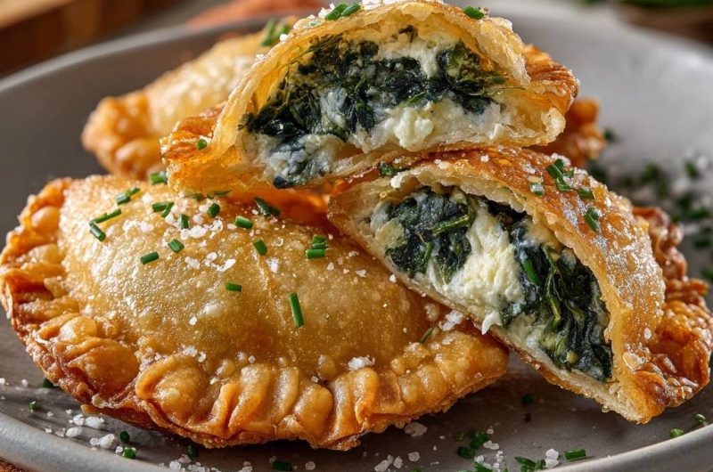 Knusprige Spinat-Feta-Teigtaschen