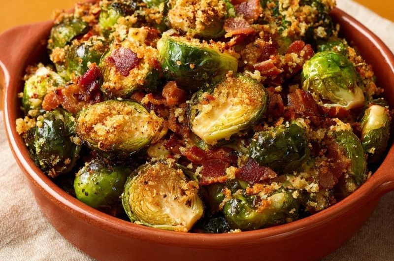 Knuspriger Ofen-Rosenkohl mit Bacon