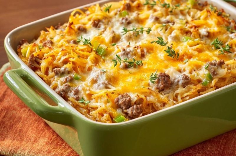 Knuspriger Röstkartoffel-Hack-Auflauf