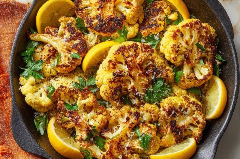 Knuspriger Zitronen-Blütenkohl aus der Pfanne