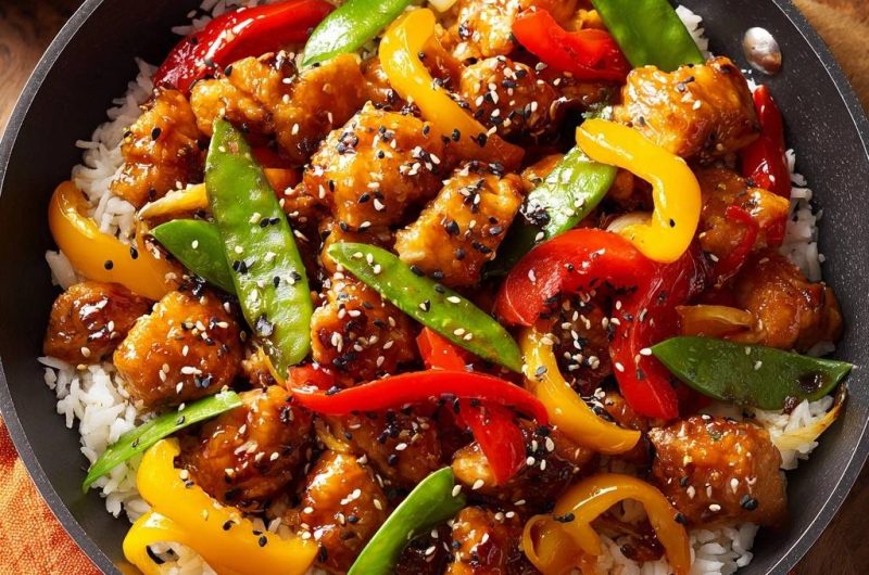 Knuspriges Sesam-Hähnchen-Wok