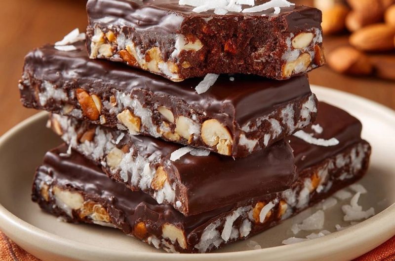 Kokos-Mandel-Schoko-Riegel (Nie wieder zerfallende Riegel!)