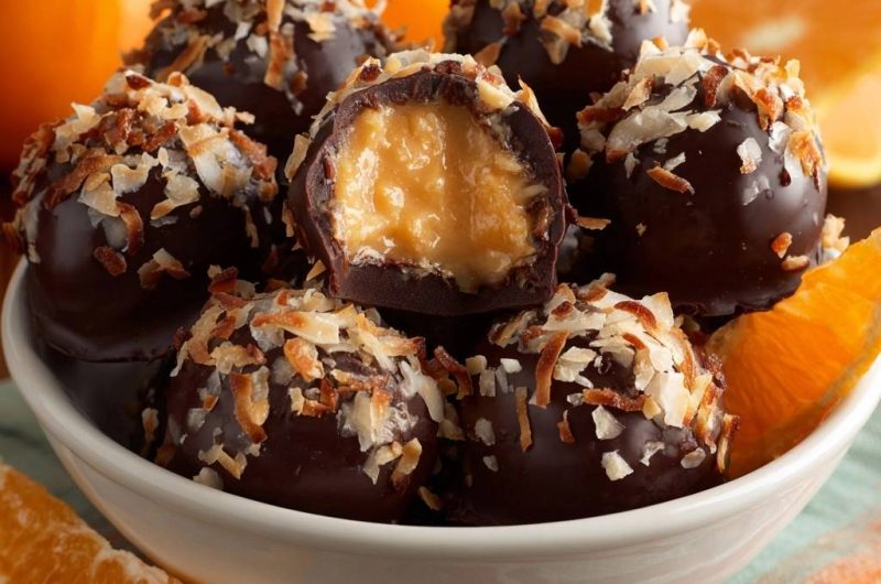 Kokos-Orangen-Karamell-Trüffel (Nie wieder auslaufende Füllung!)