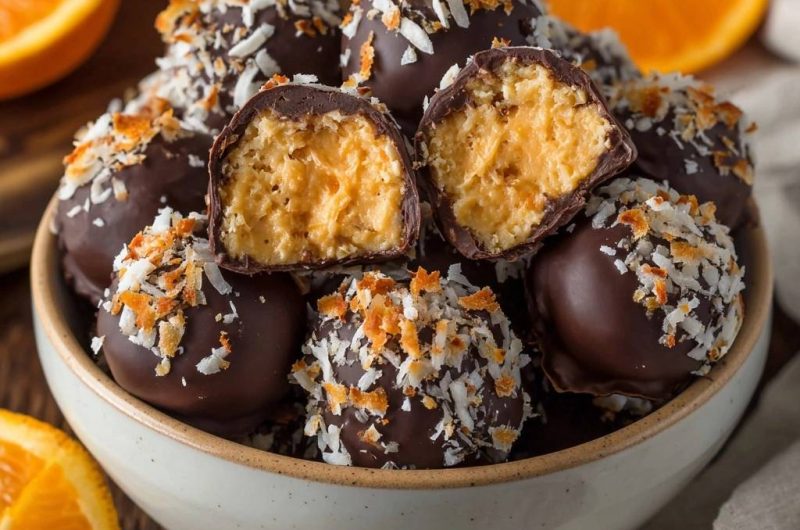 Kokos-Orangen-Schoko-Trüffel (Nie wieder matschige Kokosmasse!)