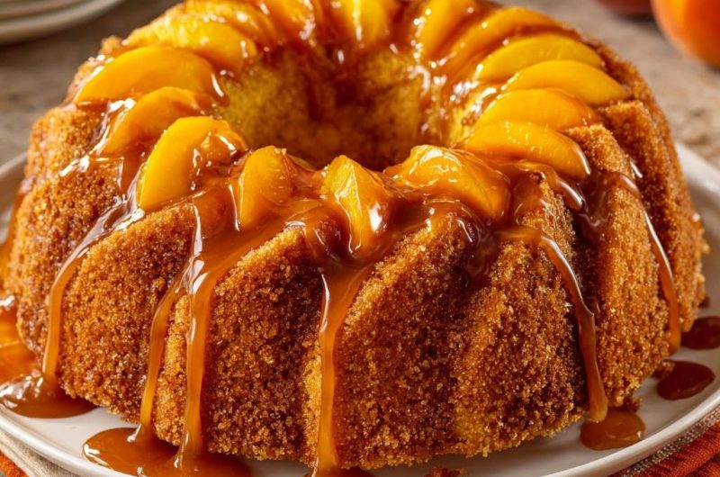 Pfirsich-Karamell-Gugelhupf (Nie wieder trockener Kuchen!)