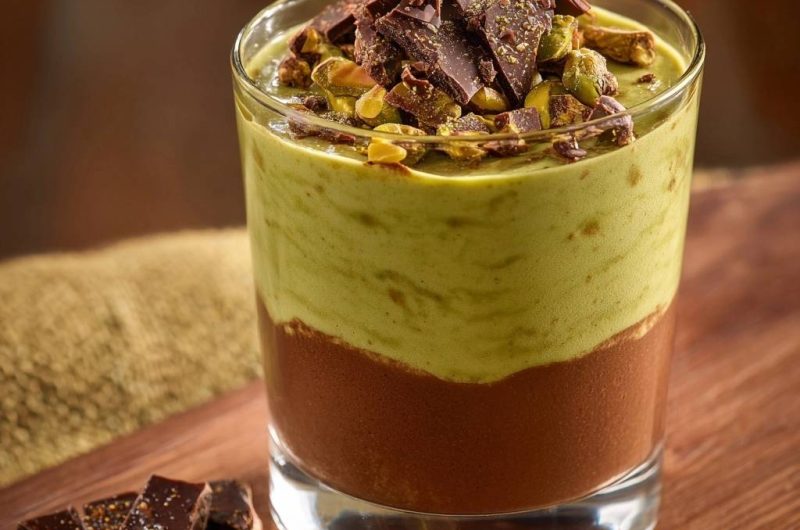 Pistazien-Schokoladen-Mousse im Glas (Nie wieder zusammenfallende Mousse!)