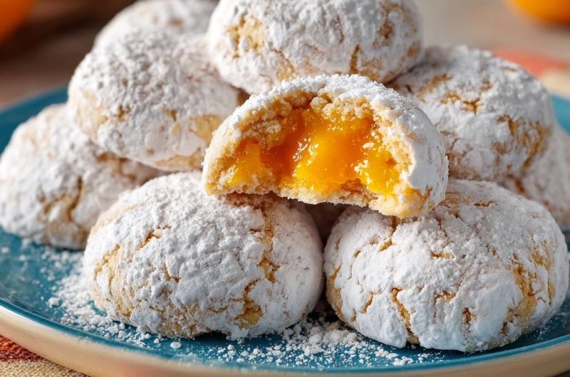 Pudrige Orangenmarmeladen-Kekse (Nie wieder auslaufende Füllung!)