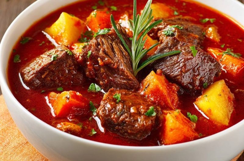 Rustikales Rindergulasch mit Kartoffeln