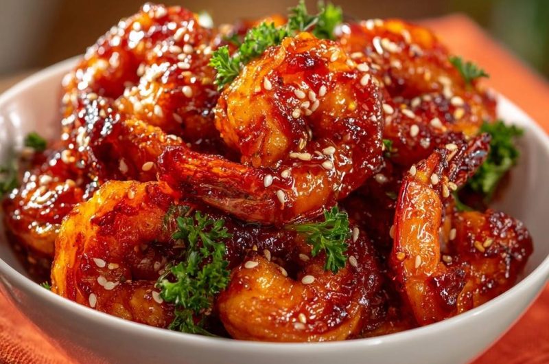 Süß-würzige Sesam-Garnelen