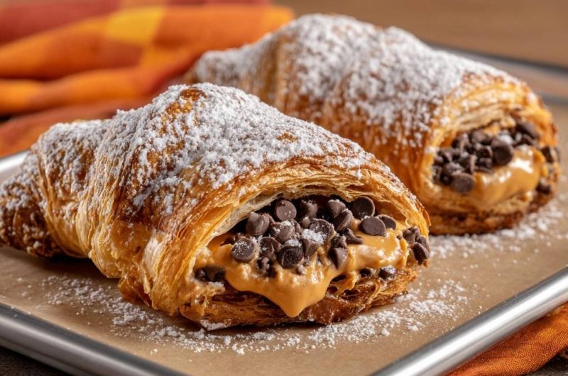 Schoko-Erdnuss-Croissants (Nie wieder auslaufende Füllung!)