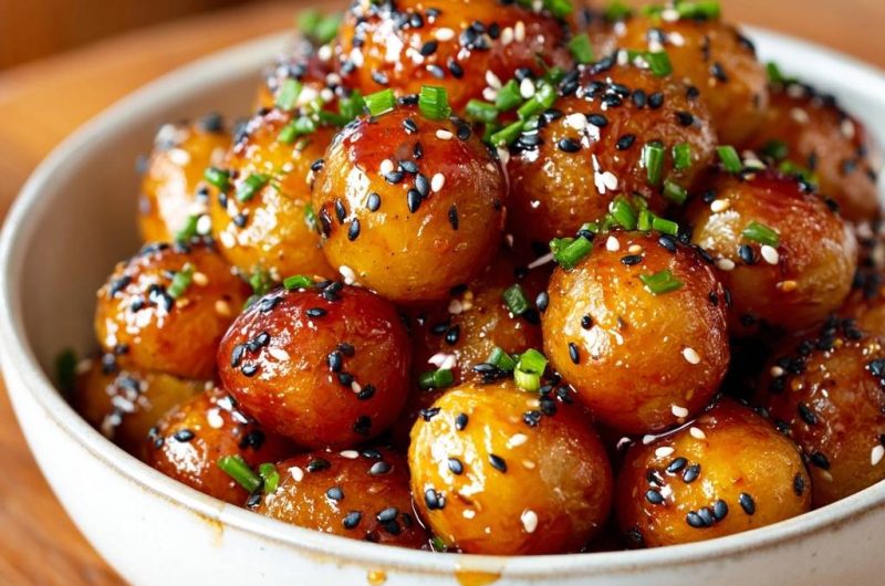 Sesamglasierte Babykartoffeln