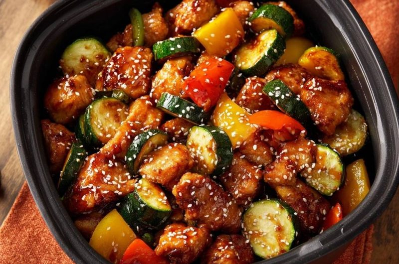 Teriyaki-Hähnchen-Wok mit Paprika & Zucchini