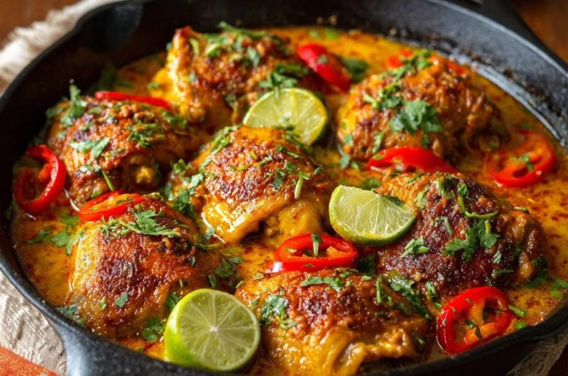 Thai-Gelbcurry-Hähnchen (Endlich knusprige Haut!)