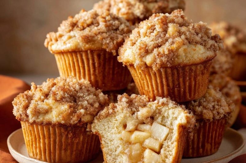Apfel-Streusel-Muffins (Nie wieder matschiger Boden!)