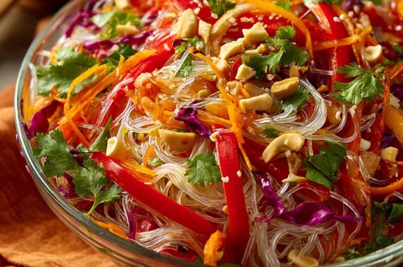 Bunter Glasnudelsalat mit Erdnüssen