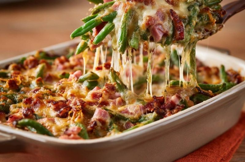 Überbackene Bohnen mit Speck und Käse (Nie wieder wässriger Auflauf!)