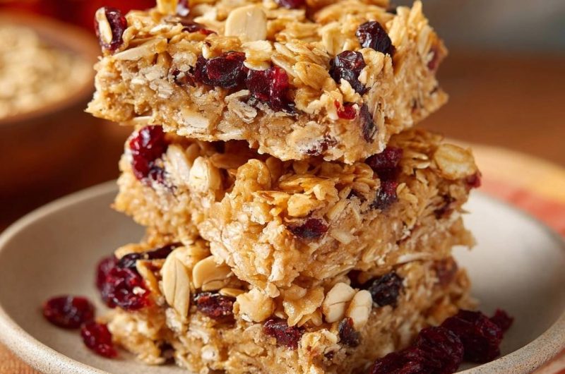 Cranberry-Mandel-Haferriegel (Nie wieder bröckelnde Riegel!)