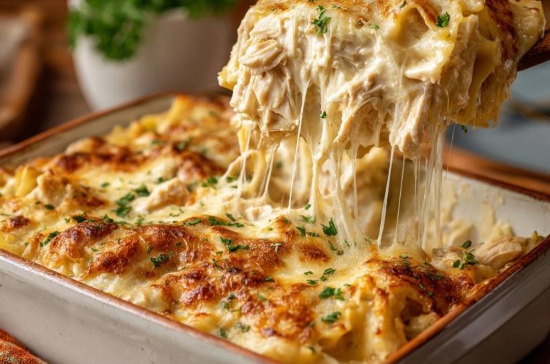 Cremiger Hähnchen-Käse-Auflauf