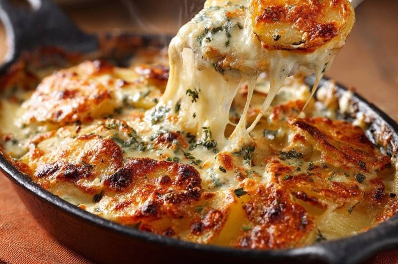 Cremiger Kartoffelauflauf mit Kräuter-Käsekruste